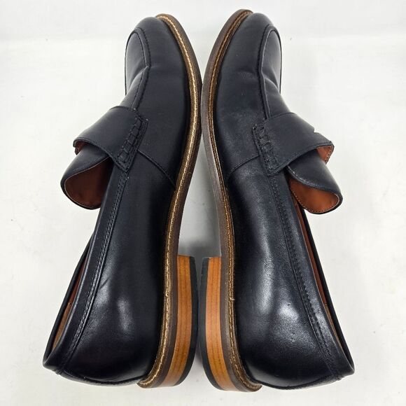 VINCE CAMUTO Lachlan Black Leather Penny Loafers Size 12 - Picture 5 of 9